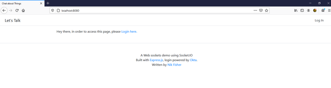 Application home page