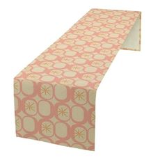 Mid Century Table Runner Vintage Aesthetics Modern Pink Beige Decor for Indoor Outdoor Party Dinner Festival Farmhouse Home Kitchen Dining Room, 13x36in