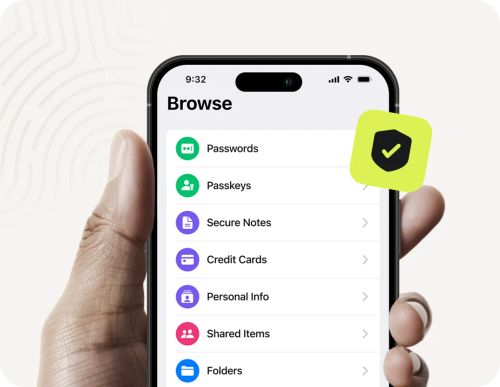 password manager Nordpass mobile app view