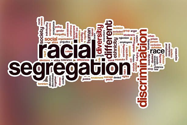 la segregación racial palabra nube con fondo abstracto - segregación racial fotografías e imágenes de stock