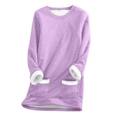 Ofertas De Black+of+Friday 2024 Womens Fleece Crewneck Sweatshirts Pullover Winter Warm Sherpa Lined Sweaters Casual Soft Comfy Loungewear Tunic Tops Womens Fleece Tops