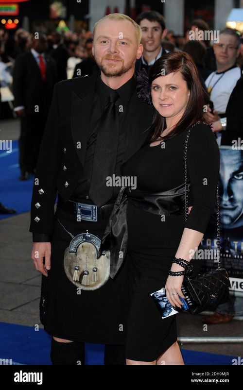 Simon Pegg and Maureen McCann arriving at the UK Premiere of Star Trek, Empire Cinema, Leicester Square, London - Stock Image