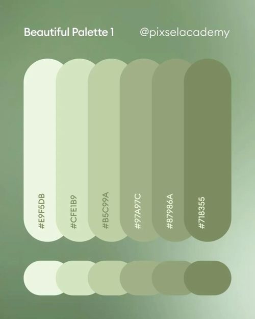 the different shades of green are shown in this graphic style, and each color is similar to