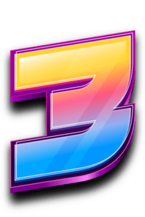 Colorfull Number 3 in 3D Style Text Effect png