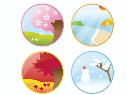 四季 季節,春夏秋冬,hozu,四季,春,夏,秋,冬,アイコンのイラスト素材