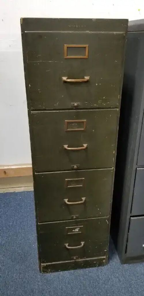 Vintage 4 drawer filing Metal Cabinet, good shape! (photo from Google) PLEASE read the ad carefully...