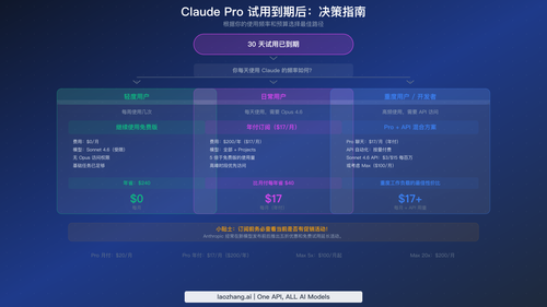 基于使用量的三条路径决策指南，帮助你在 Claude Pro 试用到期后做出最佳选择