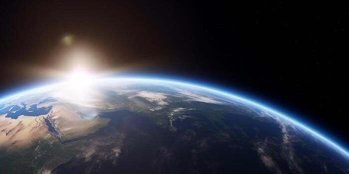 Earth with a sunshine on it photo