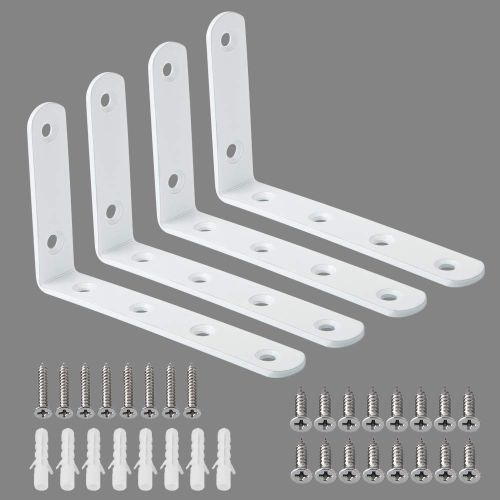 Alise Floating Shelf Brackets,L Brackets for Shelves Heavy Duty Shelving Brackets Stainless Steel Corner Brace Angle Brack...