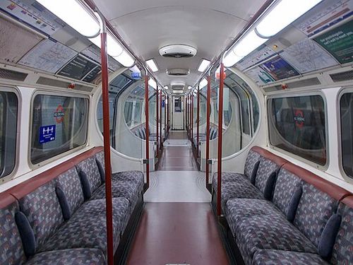The interior of a refurbished 1972 Stock trailer car