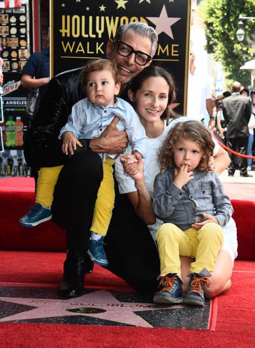 River Joe Goldblum, Jeff Goldblum, Emilie Livingston and Charlie Ocean Goldblum