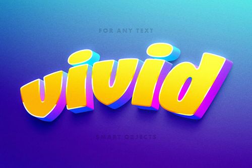 Vivid Toon 3D Text Effect FREE PSD