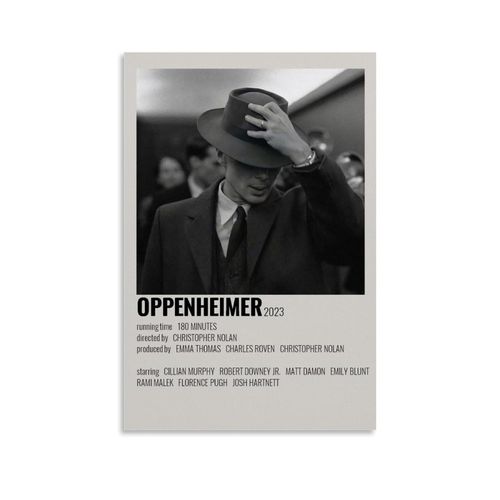 HAUEWB4HEWY Oppenheimer Poster Aesthetic Canvas Cover Wall Art Poster Modern Art Paintings for Living Room 30x45cm Unframe...