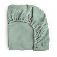 mushie Extra Soft Muslin Fitted Crib Sheet | 192 Thread Count | 28"x 52" (Roman Green)