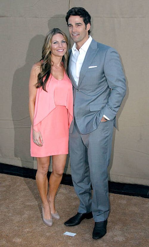 Personality Rob Marciano and wife Eryn Marciano arrive at the 2013 Television Critic Association's Summer Press Tour - CBS, The CW, Showtime Party on...