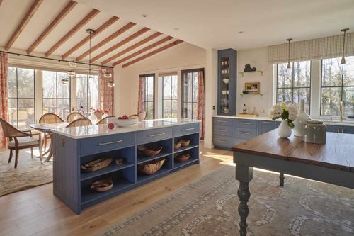 Two islands in a kitchen