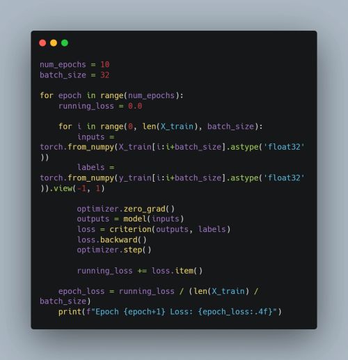 Image for Model Training Using PyTorch Loss Function