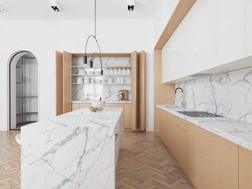 Quiet minimalist Japandi kitchen trends 2026 in a kitchen by Decorilla designer, Marya W.