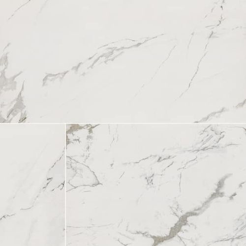 Carrara Marble Look Polished Porcelain Tile, 24 in. x 48 in. Floor and Wall (16 sq. ft. /Case)