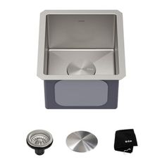 KRAUS Standart Pro 13-inch Undermount Single Bowl 16 Gauge Stainless Steel Bar Kitchen Sink, KHU101-13