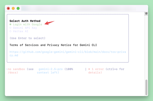 安装使用 Google Gemini CLI