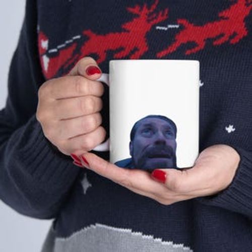 Willem Dafoe Looking Up Meme Funny Silly Modern Gift Self aware Coffee Quirky Custom Minimal Art Unique Home Decor Personalized image 4