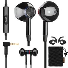 LUDOS NOVA Wired Earbuds in-Ear Headphones, 5 Year Warranty, Earphones with Microphone, 3.5mm Plug-in Ear Buds Calls Compatible with iPhone, Laptop, Computer, School Students, Kids, Women, Small Ears