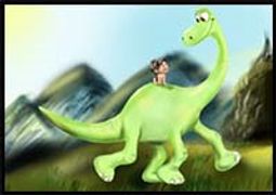 How to Draw Spot riding Arlo from The Good Dinosaur