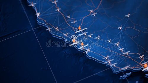 San Francisco map big data visualization. Futuristic map infographic of city in USA. Visual map data complexity in modern blue and orange colors. World map san francisco stock images, royalty-free photos and pictures