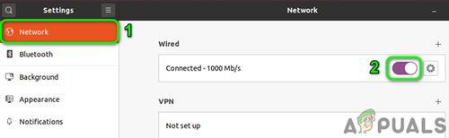 2 disable the network connection