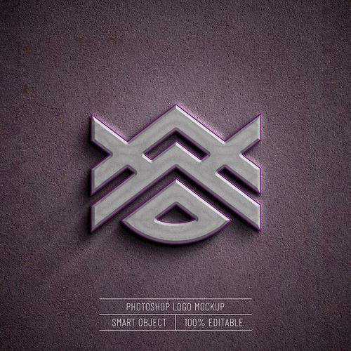 PSD gratuit maquette de logo réaliste 3d sur un mur en béton