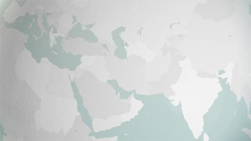 World Map Syria Zoom in Stylised Spherical White Shades 4K 60 FPS