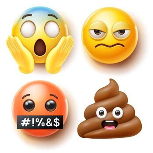 Emoji emoticons symbols icons color set. vector