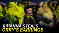 Orry hugs Rihanna in viral video, singer steals his earrings | Anant Ambani-Radhika Merchant pre wedding | Etimes - Times of India Videos