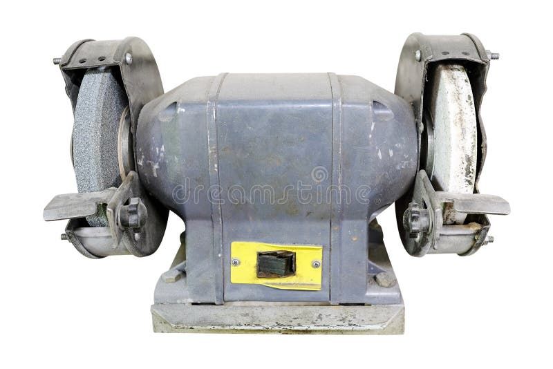 Bench grinder under the white background