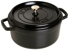 STAUB Cast Iron Roaster/Cocotte, Round, 6.7 L, Black, 28 cm
