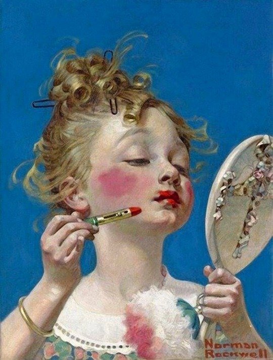 Norman Rockwell - Little Girl with Lipstick, 1922. | ???????????, ??, ????????