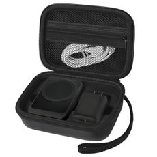 Case Compatible with Anker MagSafe Charger MagGo 3in1 Charging Station, 15W Wireless Magnetic Stand Storage for Apple Watch Charger, Power Bank Holder USB-C Chargers and Cable- Box Only- Black