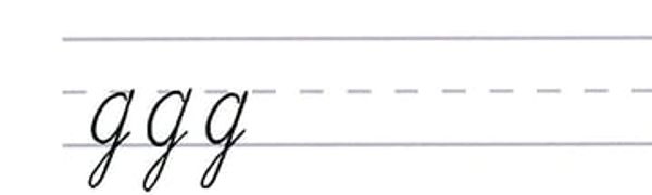 cursive calligraphy - letter g multiples