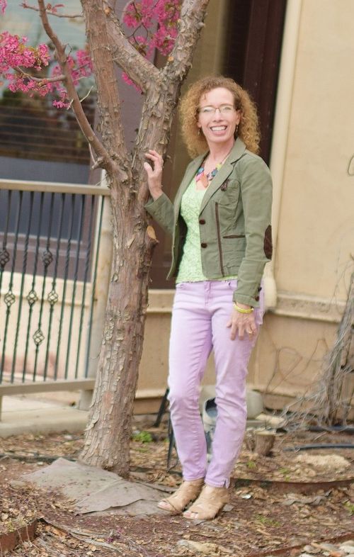 Olive green color combinations with lilac & lime green