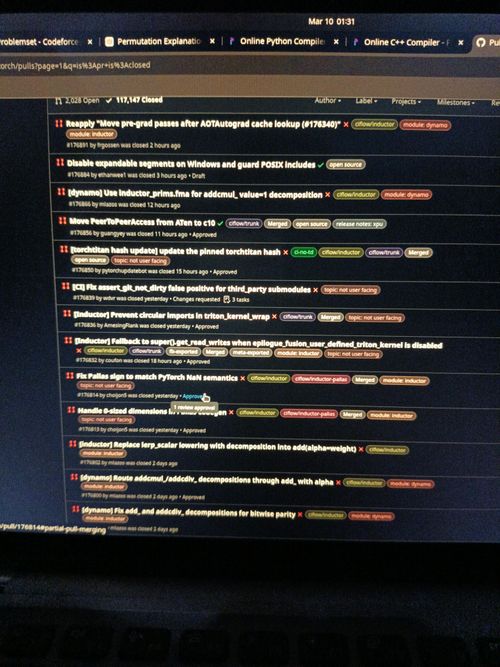 r/pytorch - Why is that people open prs and then close it... I don't understand this pattern... Can somebody help me with this! I am really interested in contributing to this project.