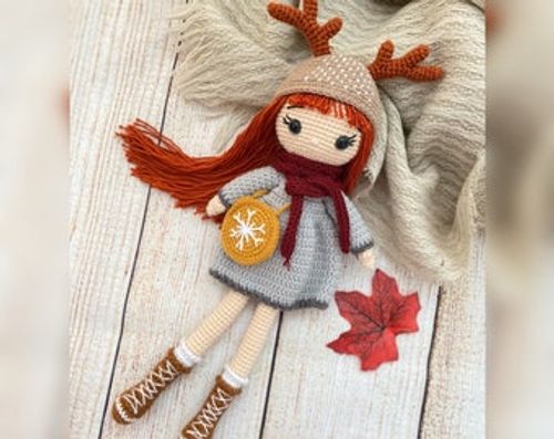 Christmas Gift, Crochet Doll, Cute Handmade doll , Toys for kids, knit doll with removable dress, 1st birthday gift, gift for Daughter