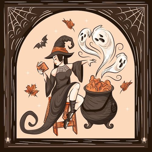 Free Vector hand drawn halloween vintage illustration
