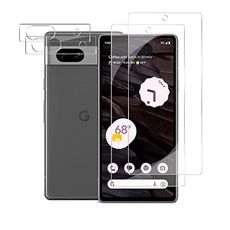 Pixel 7a Tempered Glass Screen Protector + Camera Lens Protector [ 2 + 2 Pack ][Fingerprint Unlock] [Anti-Scratch] [Case Friendly] HD Clear Protective Film for Google Pixel 7a