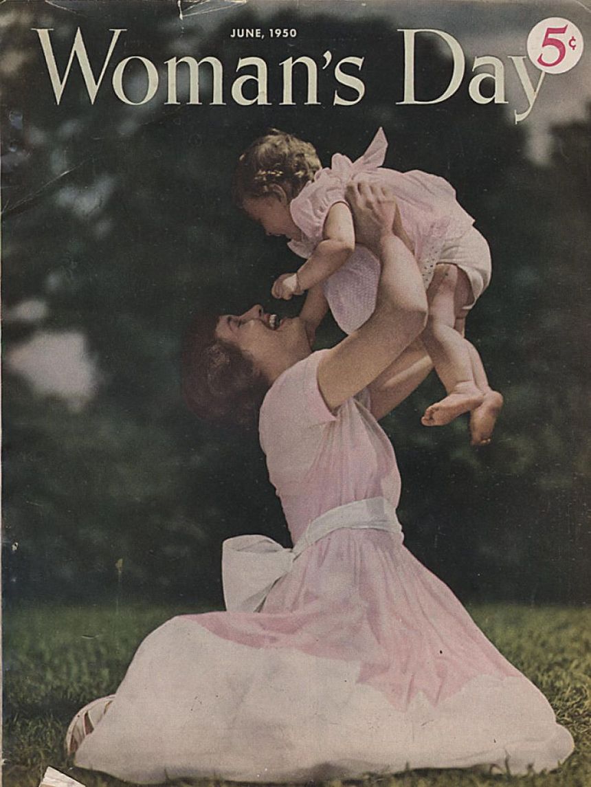 1950s Motherhood, Womans Day Magazine, Woman's Day Magazine Cover, Vintage Family Planning Magazine, 1950s Craft Magazine Cover, Ladies Home Journal 1950s, 1950 Magazine Cover, Women's Day Magazine 1948, Women's Day Magazine 1947
