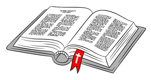 Vector simple line art vector illustration of the holy bible