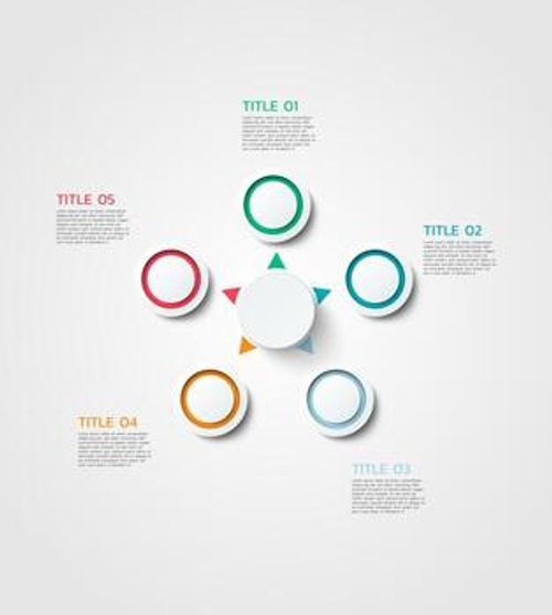 Vector circle infographic, cycle diagram, graph, presentation chart. Business infographics concept with 5 options, parts, and steps. Business Infographic processes. Creative concept for infographic