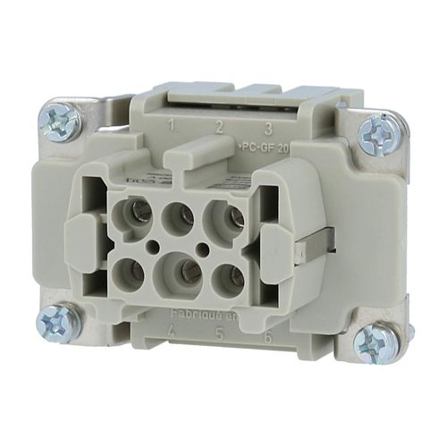Contact insert for industrial connectors / Han 6 ES-F
6pol.+PE, 500V, 16A