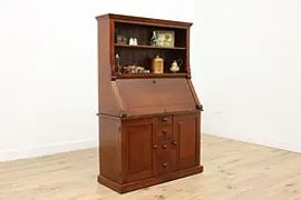 Victorian Farmhouse Antique Office Secretary Desk & Bookcase #53122