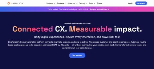 Screenshot of the LivePerson homepage.
